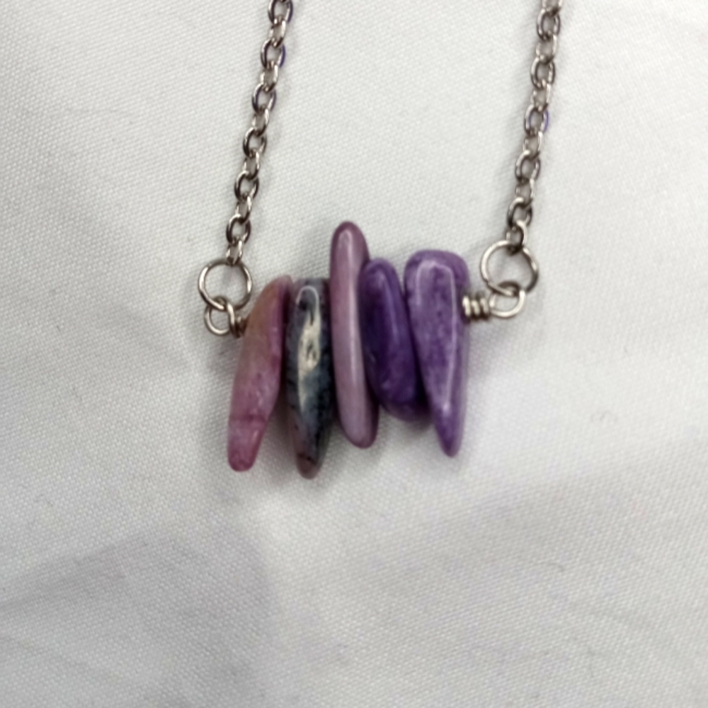 Calypsa Necklace Charoite Stone Crystal Healing Shamana Co Amulet